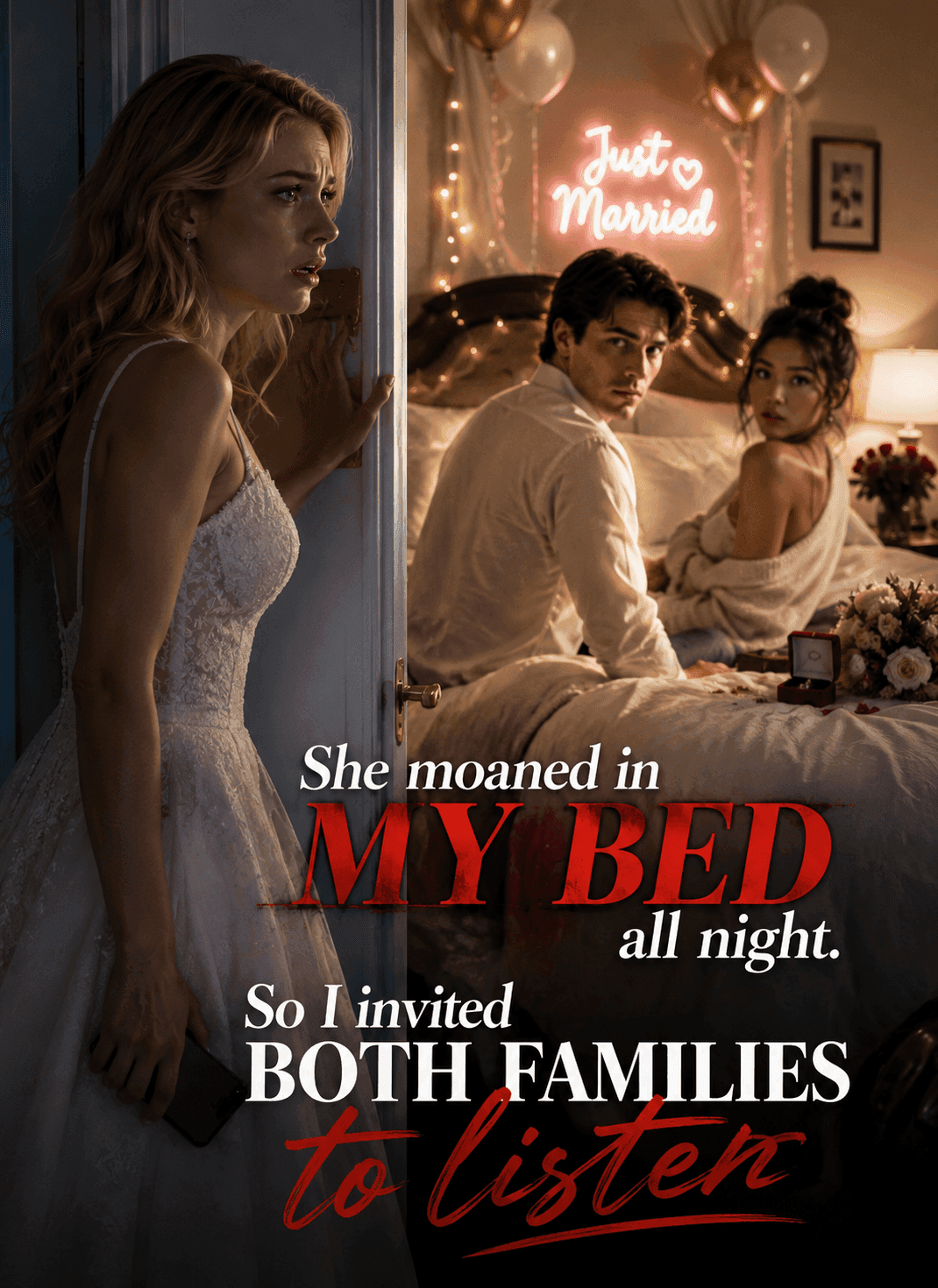 She moaned in my bed all night. So I invited both families to listen